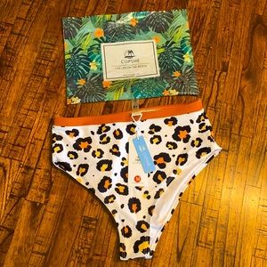 NWT Cupshe leopard high rise bikini bottoms